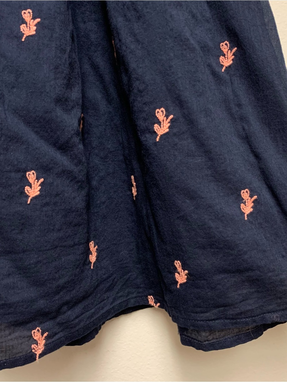 Pink Chicken Ave Bella Embroidered Dress Girls Size 14 Navy Blue Boho Peasant - Picture 5 of 11